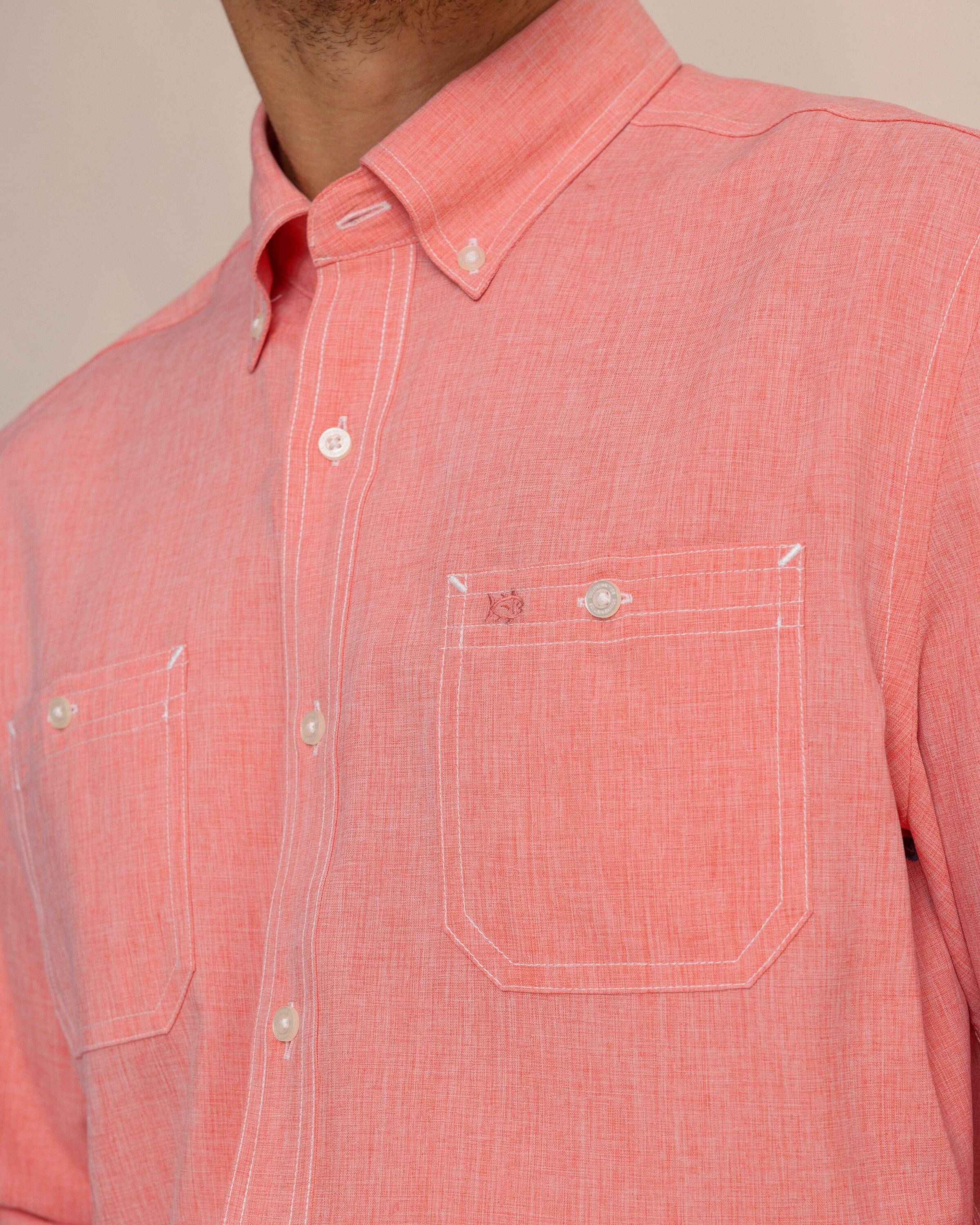 Southern Tide Dock Shirt - Sunkist Coral