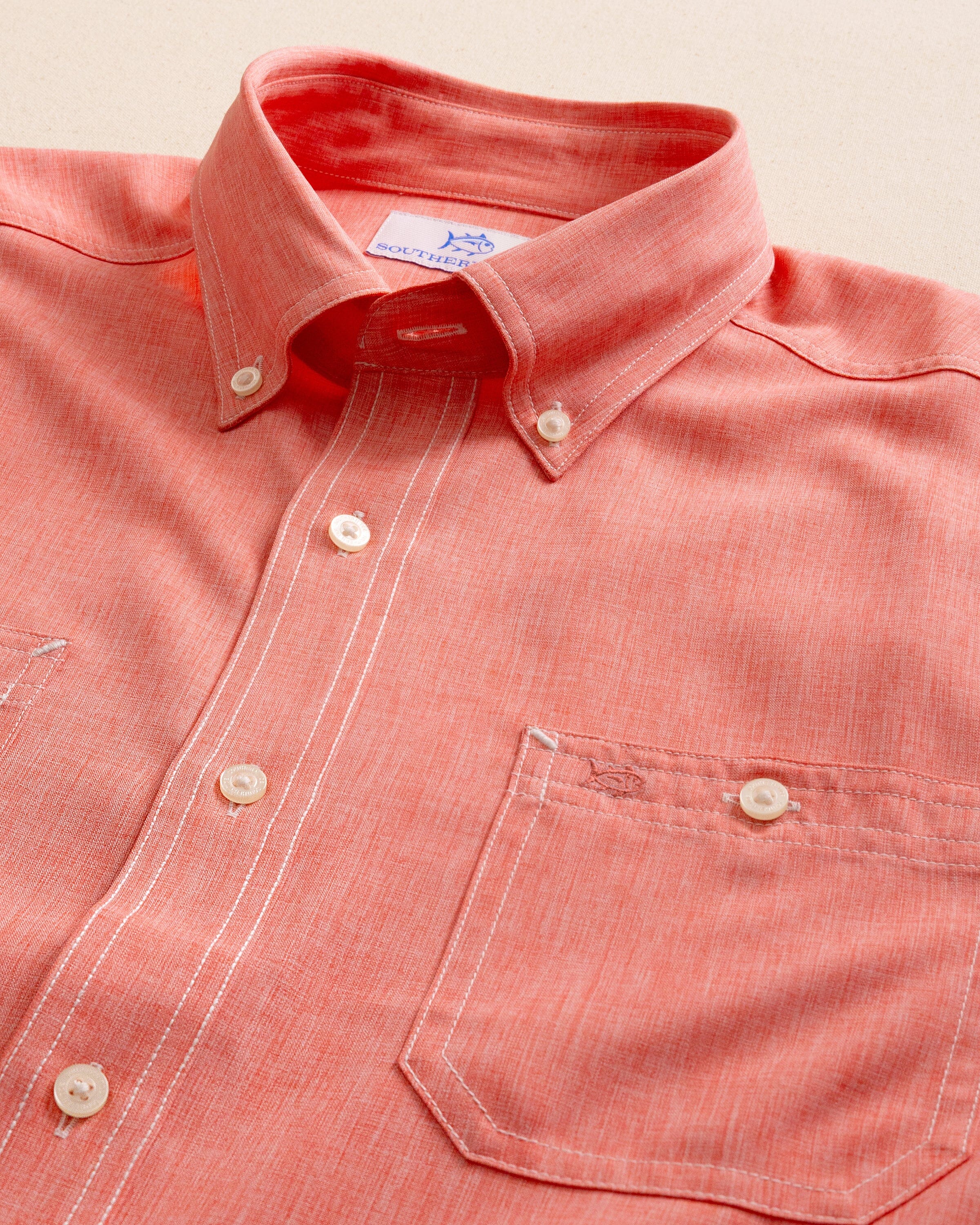 Southern Tide Dock Shirt - Sunkist Coral