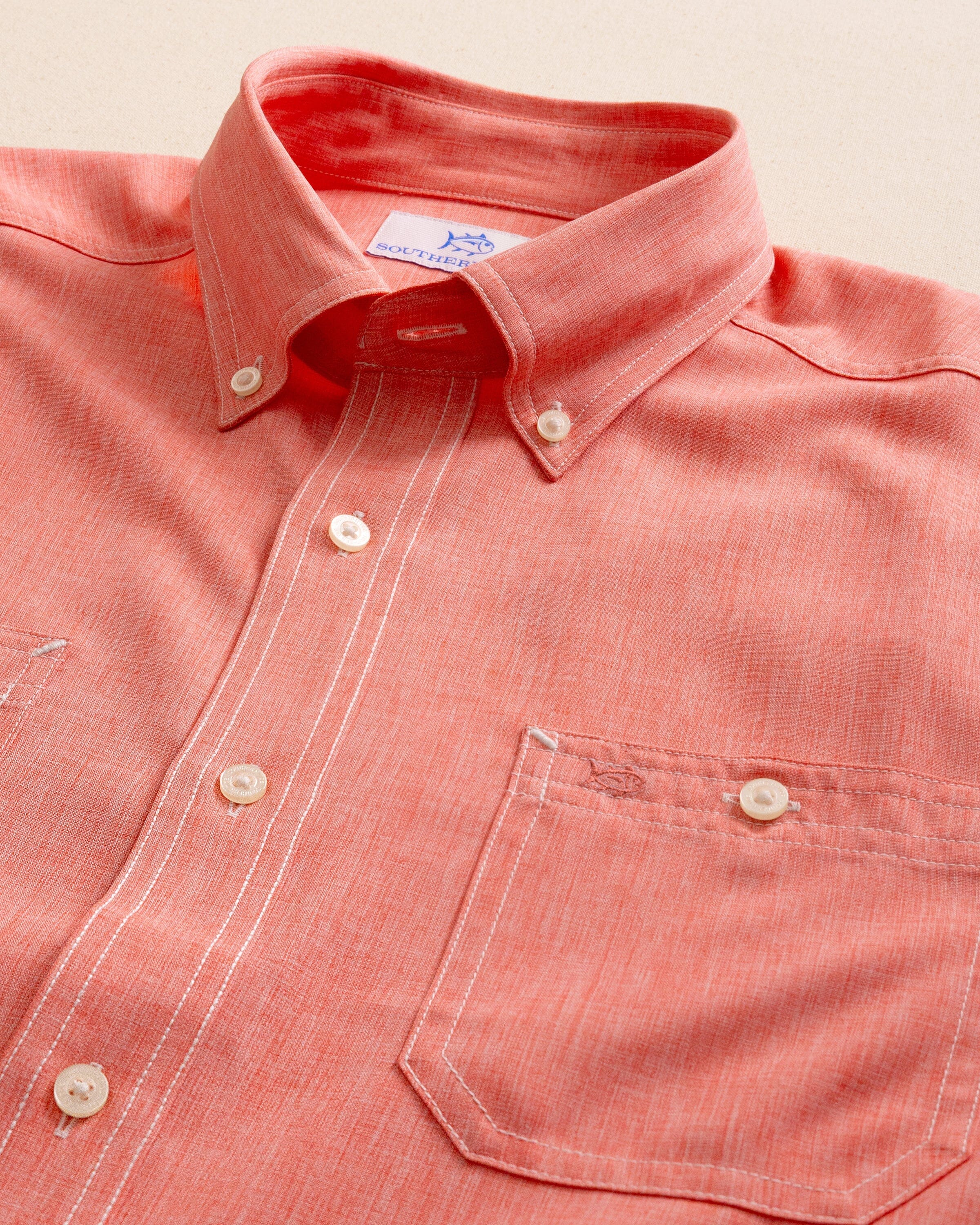 Southern Tide Dock Shirt - Sunkist Coral