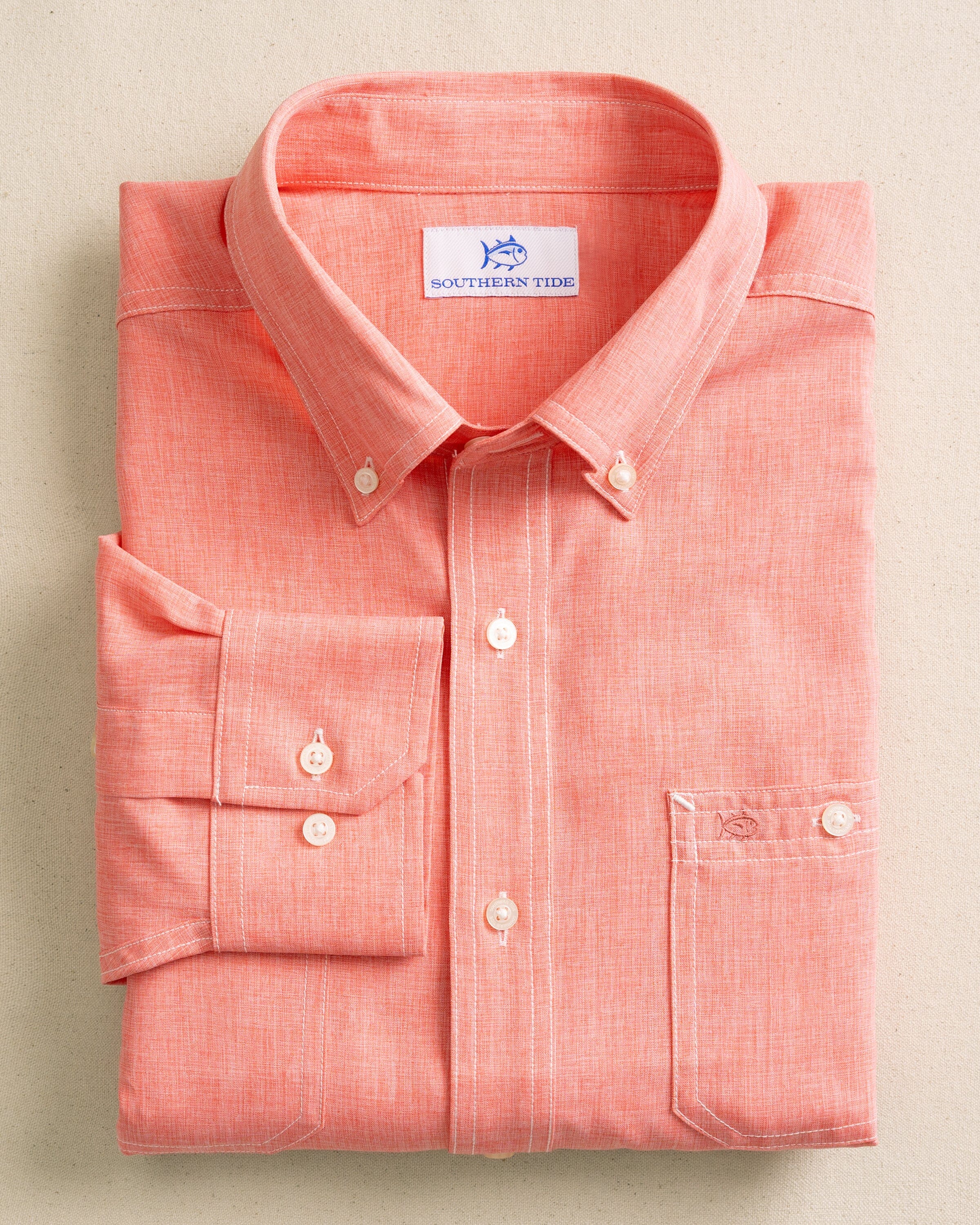 Southern Tide Dock Shirt - Sunkist Coral