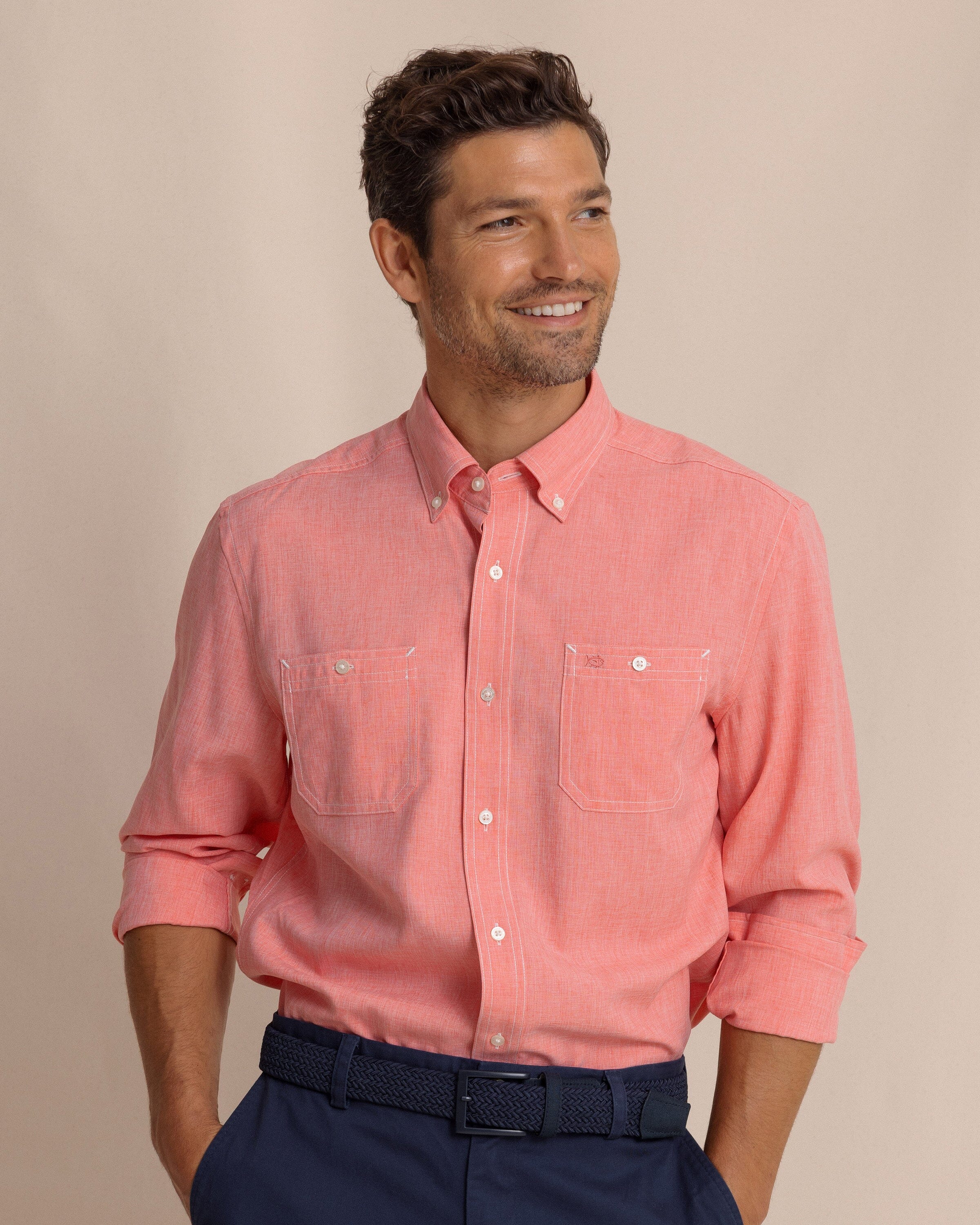 Southern Tide Dock Shirt - Sunkist Coral